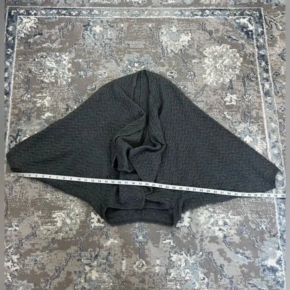 Rabbit Hair Blend Cocoon Chevron Knit Boho Open Front Cardigan Sweater - Picture 6 of 12